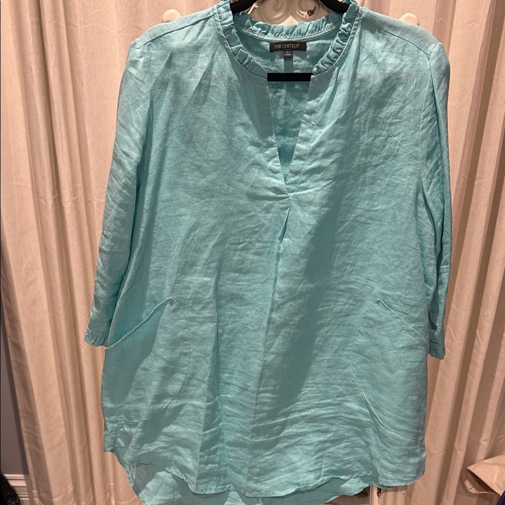 For Cynthia Light Blue Blouse